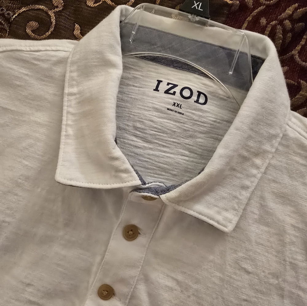 IZOD Men's Sporty Golf SS White Polo Shirt XXL